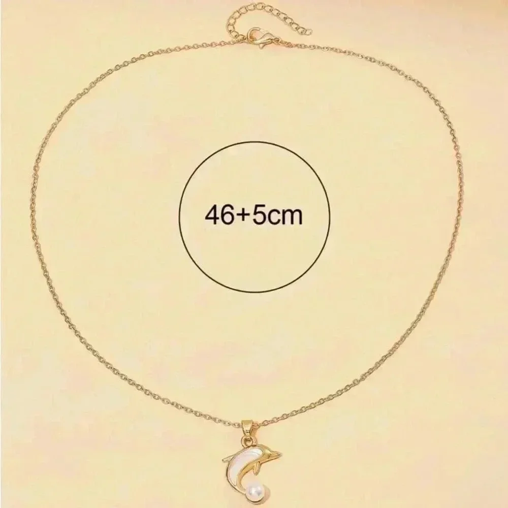 ⚠️Clearance Dolphin Pendant Necklace Yellow Gold - Picture 2 of 6